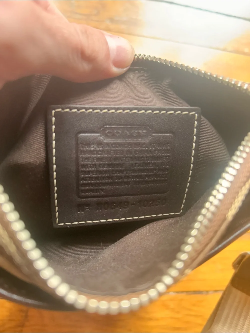 Coach Signature Crossbody in Beige and Brown
